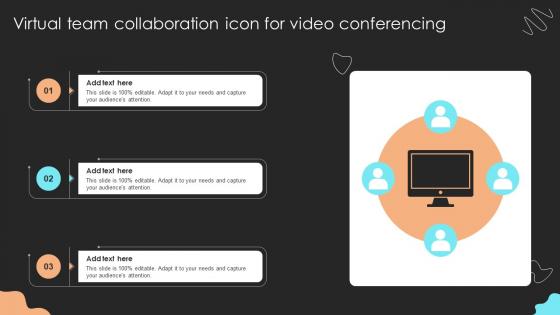 Virtual Team Collaboration Icon For Video Conferencing