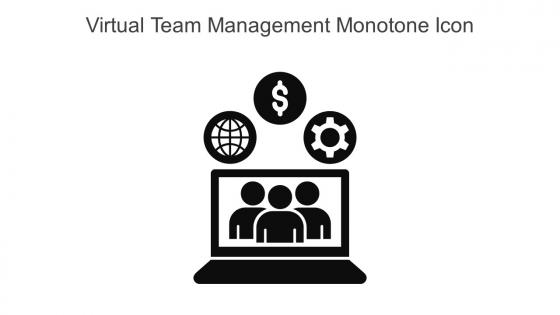Virtual Team Management Monotone Icon In Powerpoint Pptx Png And Editable Eps Format