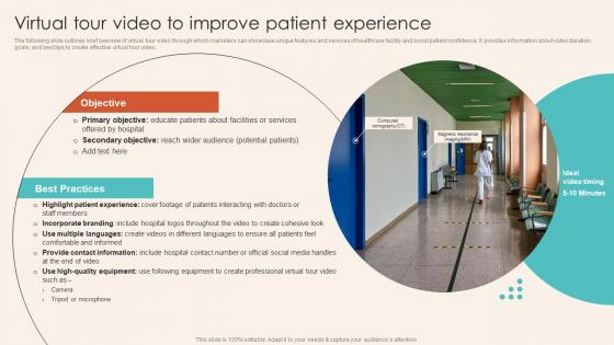 Virtual Tour Video To Improve Patient Experience Introduction To Healthcare Marketing Strategy SS V