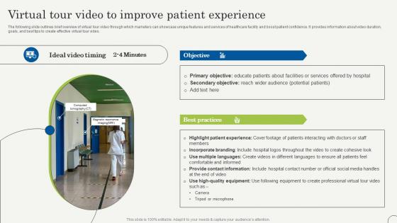 Virtual Tour Video To Improve Patient Experience Strategic Plan To Promote Strategy SS V