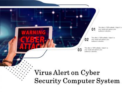 Virus alert on cyber security computer system