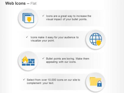 Virus protection firewall data safety features ppt icons graphics