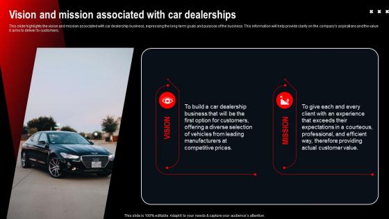 Vision And Mission Associated With Car Dealerships Car Dealership Company Overview