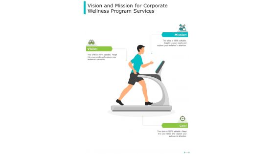 Vision And Mission For Corporate Wellness Program Services One Pager Sample Example Document