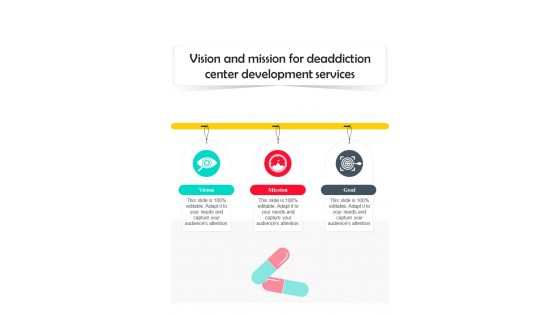 Vision And Mission For Deaddiction Center Development One Pager Sample Example Document