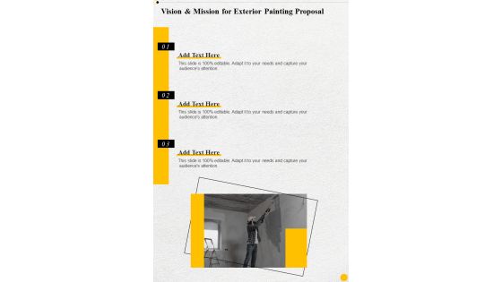 Vision And Mission For Exterior Painting Proposal One Pager Sample Example Document