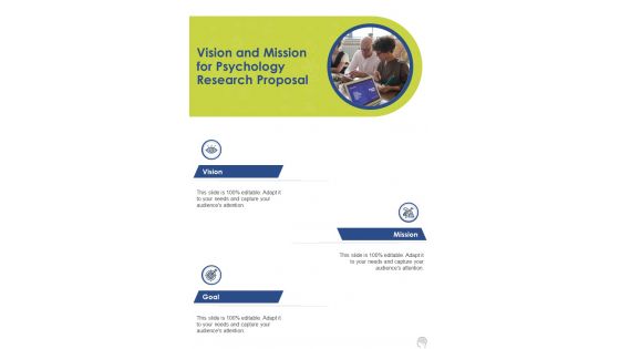 Vision And Mission For Psychology Research Proposal One Pager Sample Example Document