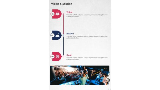 Vision And Mission Music Artist Sponsorship Proposal One Pager Sample Example Document