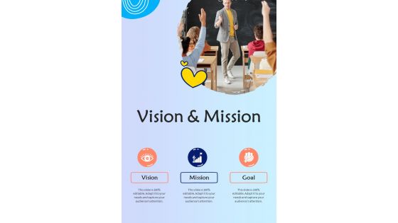 Vision And Mission Playschool Proposal One Pager Sample Example Document