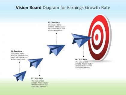 Vision board diagram for earnings growth rate infographic template