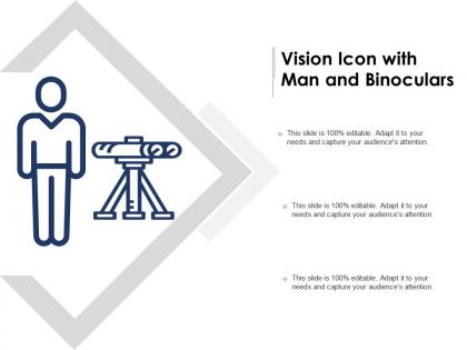 Vision icon with man and binoculars
