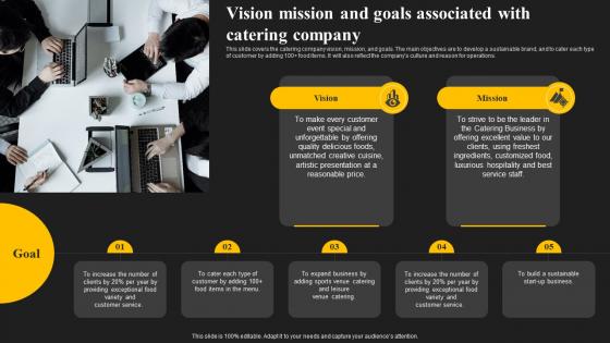 Vision Mission And Goals Associated With Catering Company