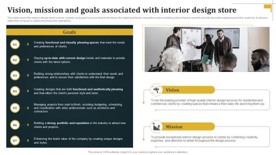 Vision Mission And Goals Associated With Interior Architecture Business Plan BP SS