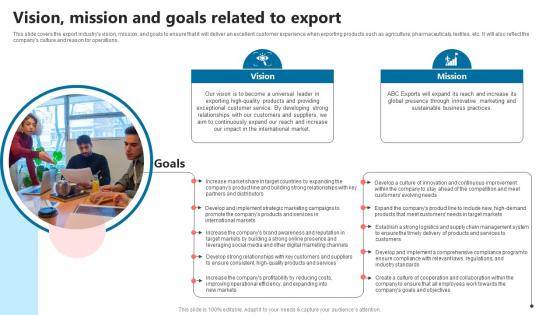 Vision Mission And Goals Related To Export Global Commerce Business Plan BP SS