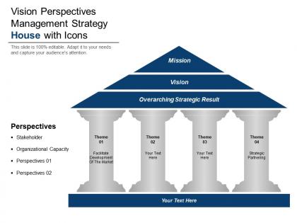 Vision perspectives management strategy house with icons