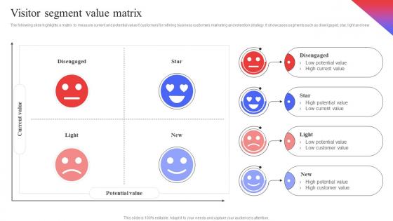 Visitor Segment Value Matrix Target Audience Analysis Guide To Develop MKT SS V