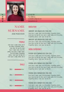 Visual resume template cv layout to get noticed