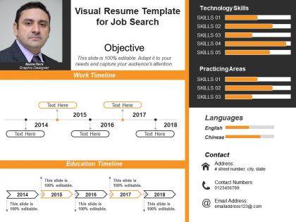 Visual resume template for job search 1