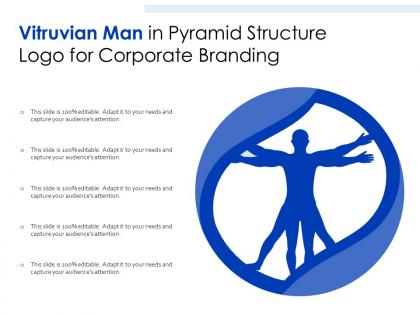 Vitruvian man in pyramid structure logo for corporate branding