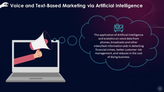 Voice And Text-Based Marketing Via Artificial Intelligence Training Ppt