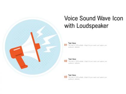 Voice sound wave icon with loudspeaker