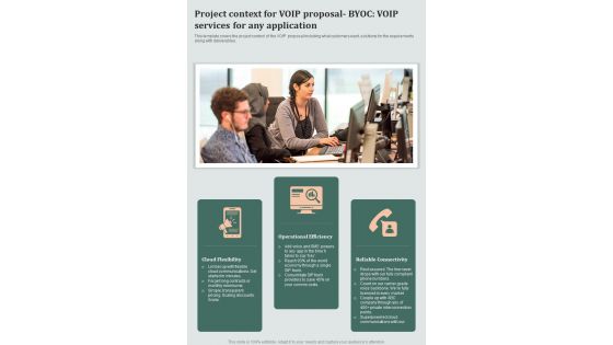 Voip Proposal Byoc Voip Services For Any Application Project Context One Pager Sample Example Document