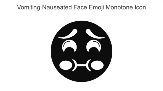 Vomiting Nauseated Face Emoji Monotone Icon In Powerpoint Pptx Png And Editable Eps Format