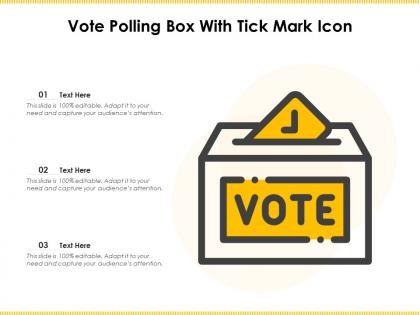 Vote polling box with tick mark icon