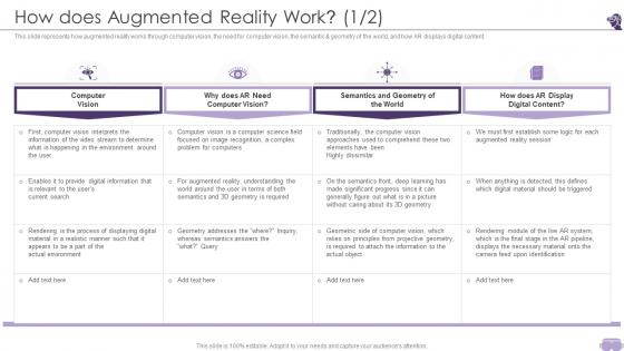 VR And AR How Does Augmented Reality Work Ppt Summary Picture
