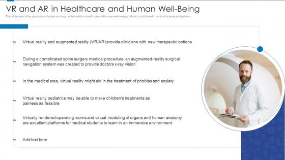 Vr and ar in healthcare and human well being ppt powerpoint presentation outline