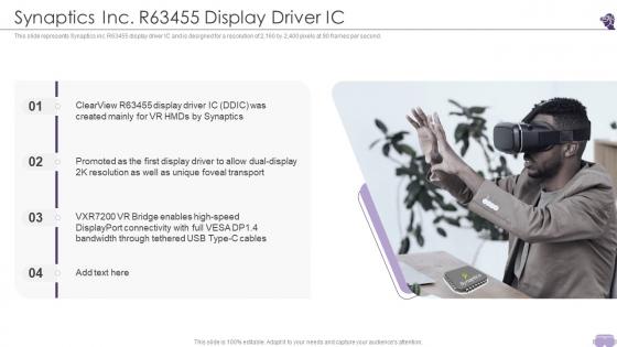 VR And AR Synaptics Inc R63455 Display Driver IC Ppt Infographic Template Show