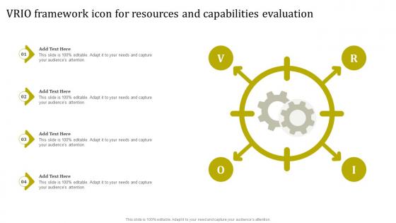 Vrio Framework Icon For Resources And Capabilities Evaluation