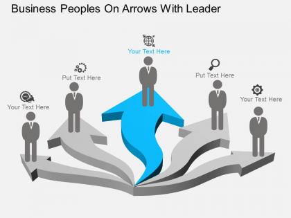 Vx business peoples on arrows with leader flat powerpoint design