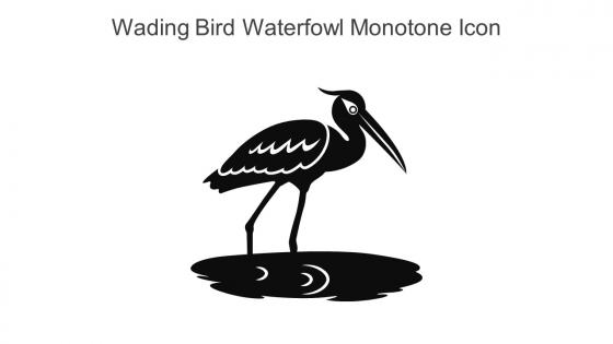 Wading Bird Waterfowl Monotone Icon In Powerpoint Pptx Png And Editable Eps Format