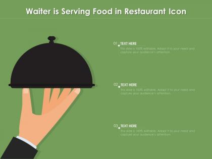 Waiter is serving food in restaurant icon