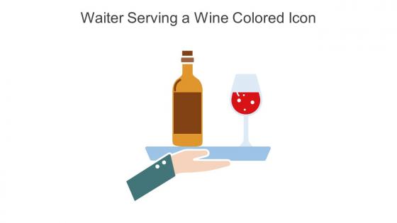 Waiter Serving A Wine Colored Icon In Powerpoint Pptx Png And Editable Eps Format