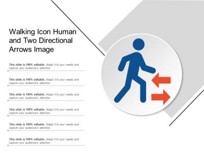 Walking icon human and two directional arrows image