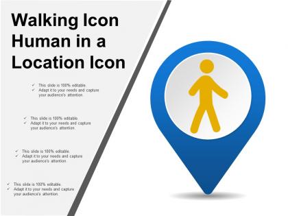 Walking icon human in a location icon