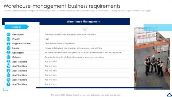Warehouse Management Business Requirements Supply Chain Transformation Toolkit