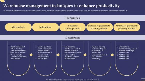 Warehouse Management Techniques To Enhance Productivity