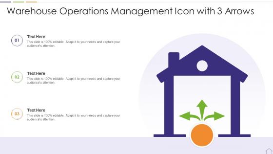 Warehouse Operations Management Icon With 3 Arrows