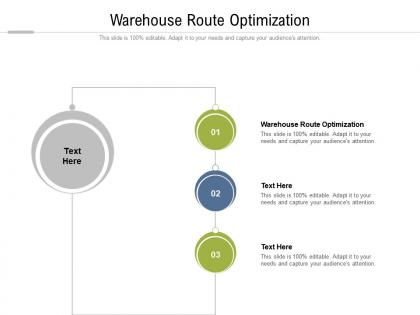 Warehouse route optimization ppt powerpoint presentation pictures slide download cpb