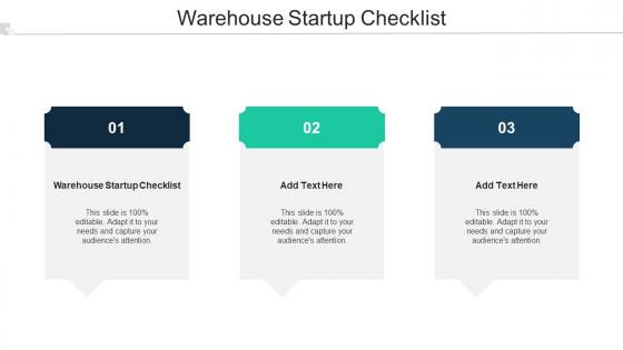 Warehouse Startup Checklist Ppt Powerpoint Presentation Pictures Slide Portrait Cpb