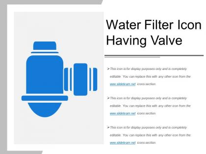 Water filter icon having valve