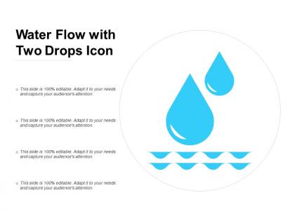 Water flow with two drops icon