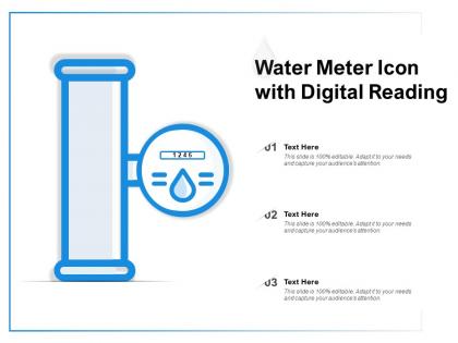 Water meter icon with digital reading