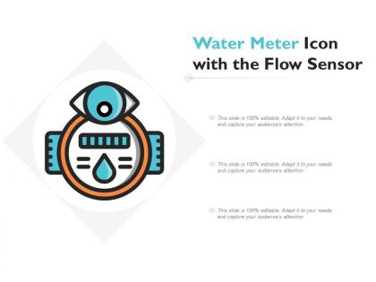Water meter icon with the flow sensor