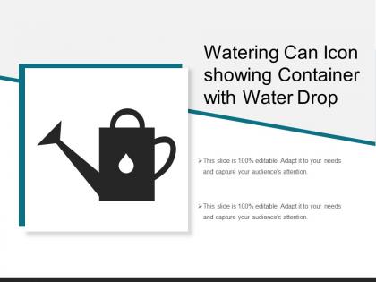 Watering can icon showing container with water drop