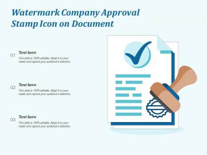 Watermark company approval stamp icon on document