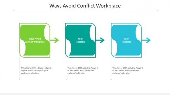 Ways avoid conflict workplace ppt powerpoint presentation show design ideas cpb